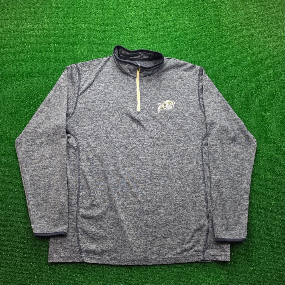 US Navy Midshipmen Bill‎ the Goat Sweatshirt Mens Large Gray Quarter Zip NCAA